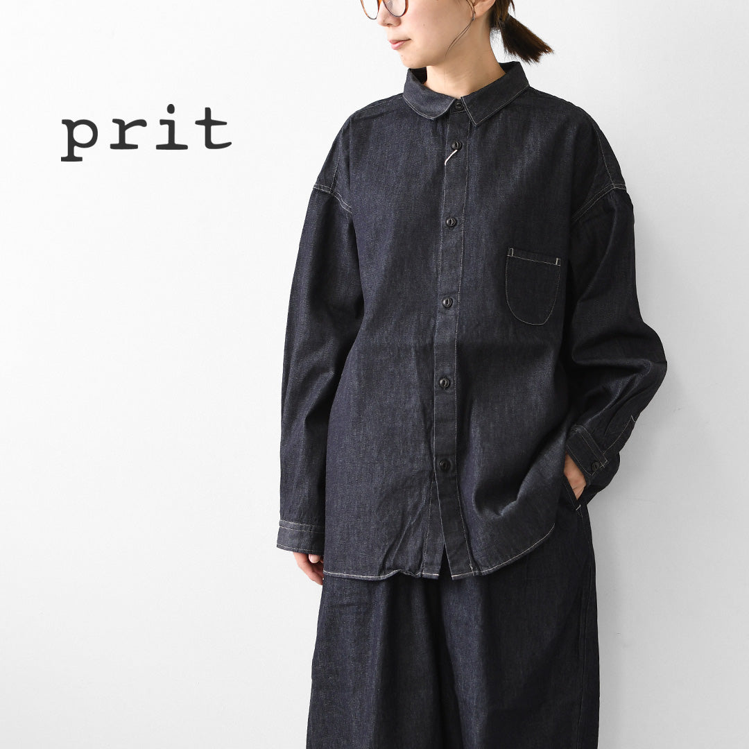 prit [プリット] 6ozデニムレギュラーカラーシャツ [p80757] レギュラーカラー・デニム・LADY'S [2026AW]
