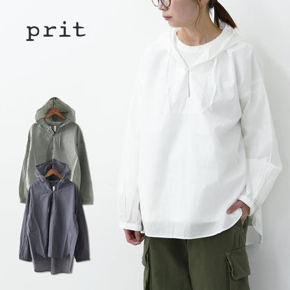 prit [プリット] エアリーコットンフードプルオーバーシャツ [P81519] [2025SS]