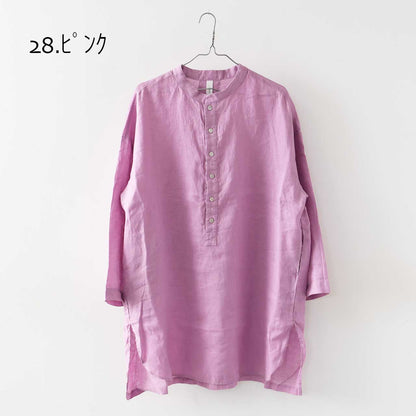 prit [プリット] 60/1フレンチリネン スタンドカラープルオーバーチュニック [P81544] [2025SS]