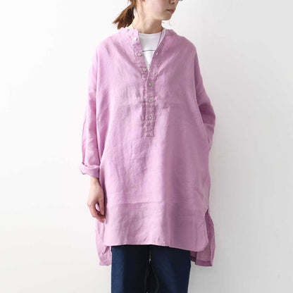 prit [プリット] 60/1フレンチリネン スタンドカラープルオーバーチュニック [P81544] [2025SS]