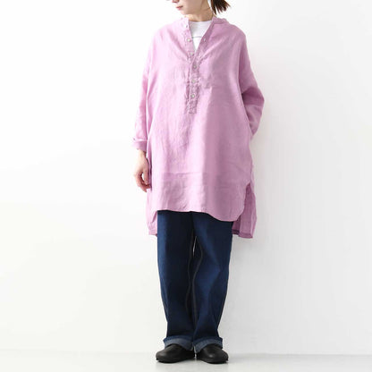 prit [プリット] 60/1フレンチリネン スタンドカラープルオーバーチュニック [P81544] [2025SS]