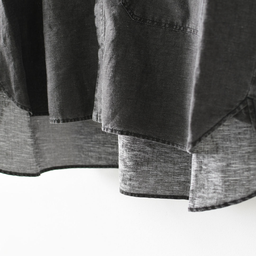 prit [プリット] リネンコットン交織平織ピグメント加工ノーカラービッグシャツ  [P81602] ヴィンテージ風・長袖・オーバーサイズ・ゆったりサイズ・ドロップショルダー・ライトアウター・羽織り・ノーカラー・LADY'S [2026SS]