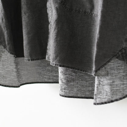 prit [プリット] リネンコットン交織平織ピグメント加工ノーカラービッグシャツ  [P81602] ヴィンテージ風・長袖・オーバーサイズ・ゆったりサイズ・ドロップショルダー・ライトアウター・羽織り・ノーカラー・LADY'S [2026SS]