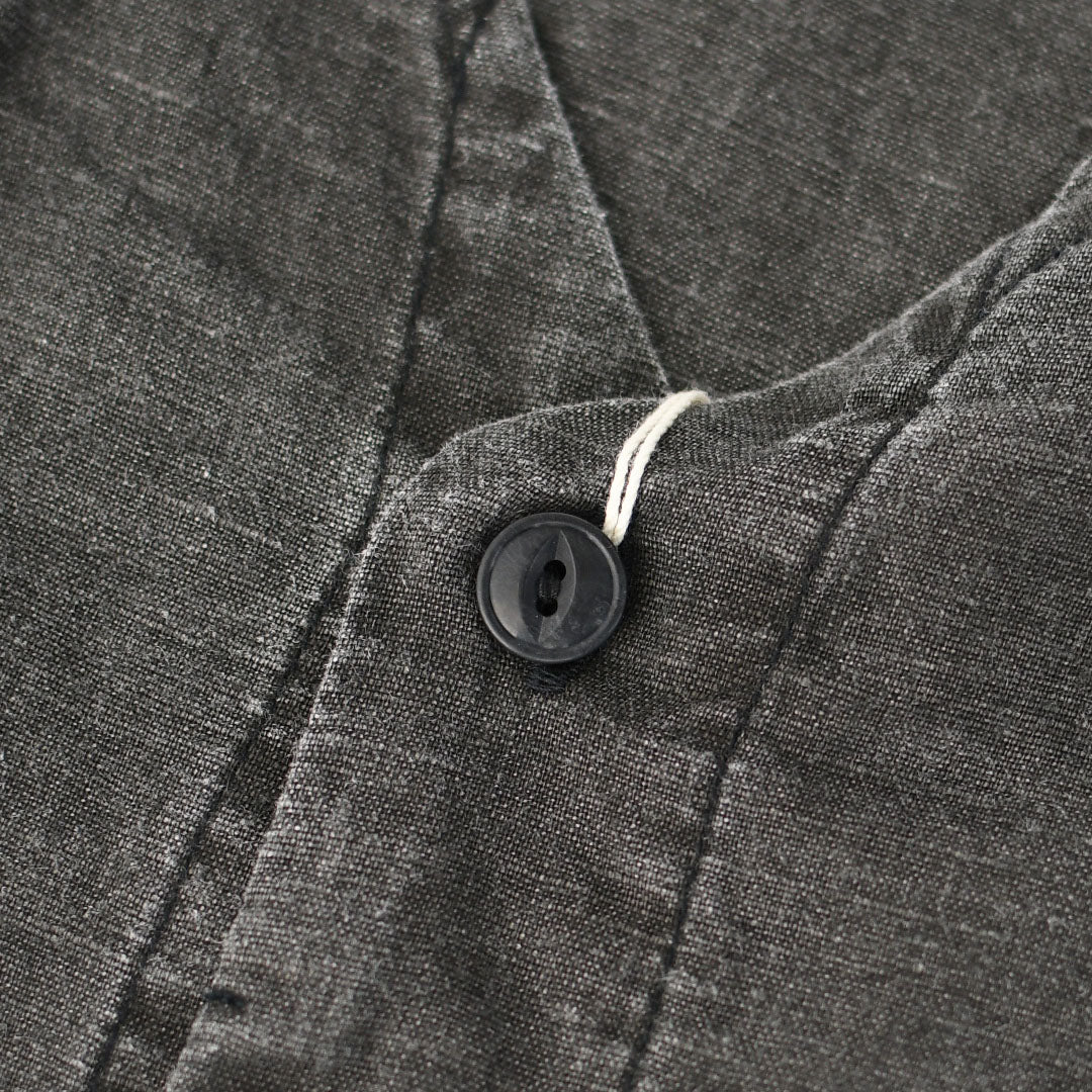 prit [プリット] リネンコットン交織平織ピグメント加工ノーカラービッグシャツ  [P81602] ヴィンテージ風・長袖・オーバーサイズ・ゆったりサイズ・ドロップショルダー・ライトアウター・羽織り・ノーカラー・LADY'S [2026SS]