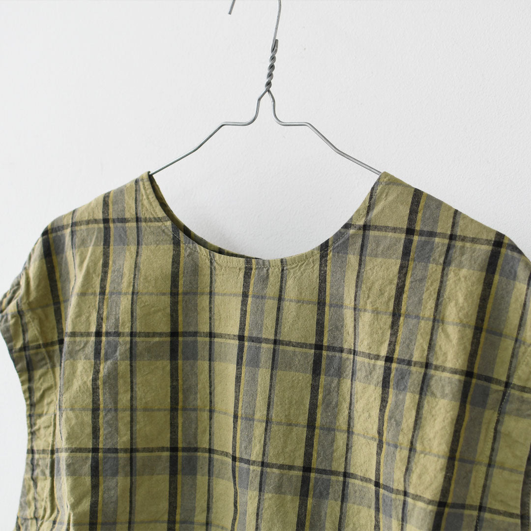 prit [プリット] 16/1リネンコットンチェック2wayべスト [P81608] ベスト・2wayベスト・チェック・コットンリネン・LADY'S [2026SS]