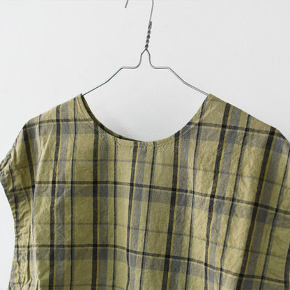 prit [プリット] 16/1リネンコットンチェック2wayべスト [P81608] ベスト・2wayベスト・チェック・コットンリネン・LADY'S [2026SS]