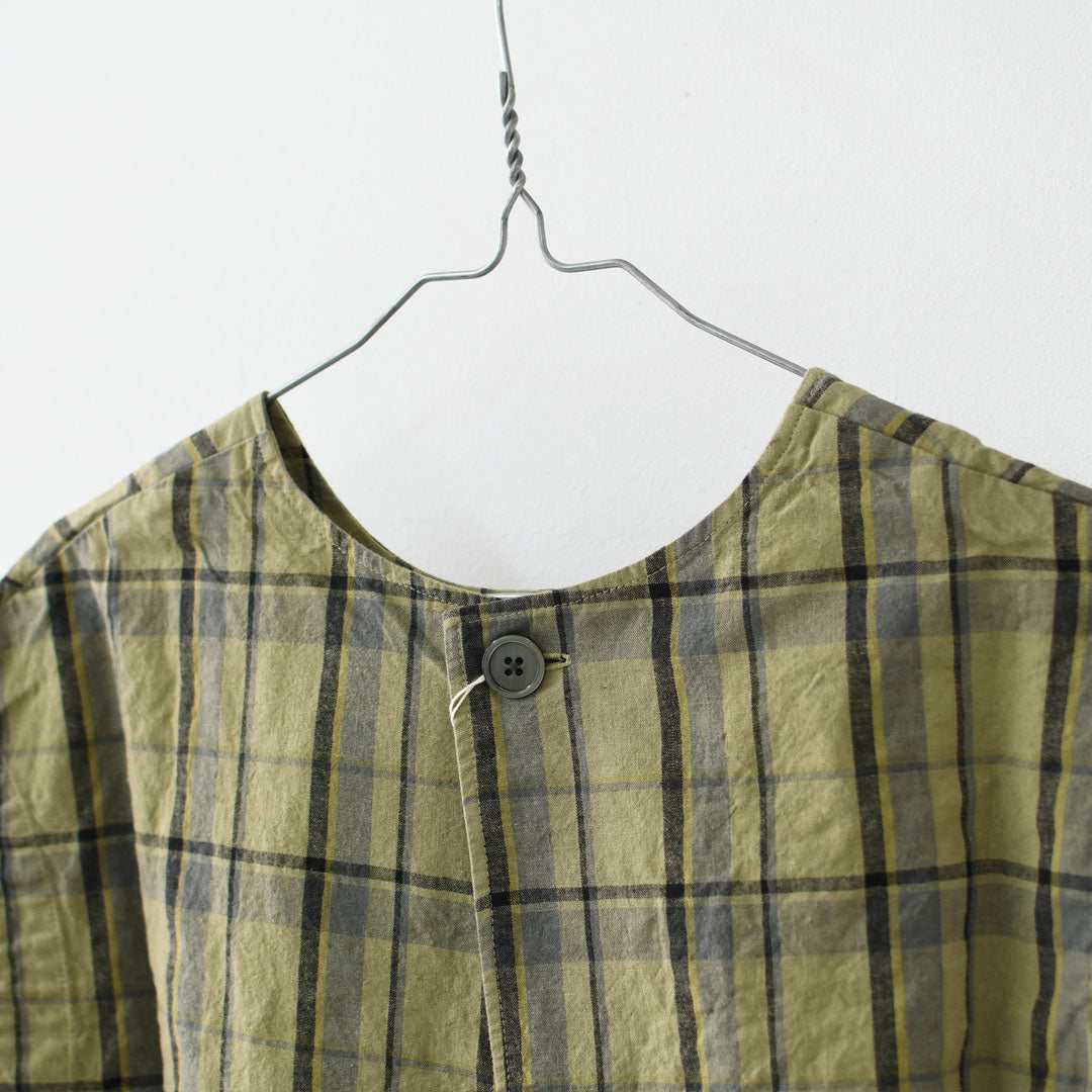 prit [プリット] 16/1リネンコットンチェック2wayべスト [P81608] ベスト・2wayベスト・チェック・コットンリネン・LADY'S [2026SS]