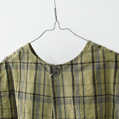 prit [プリット] 16/1リネンコットンチェック2wayべスト [P81608] ベスト・2wayベスト・チェック・コットンリネン・LADY'S [2026SS]