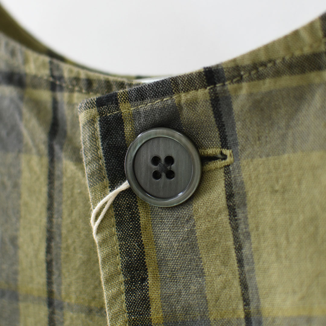 prit [プリット] 16/1リネンコットンチェック2wayべスト [P81608] ベスト・2wayベスト・チェック・コットンリネン・LADY'S [2026SS]