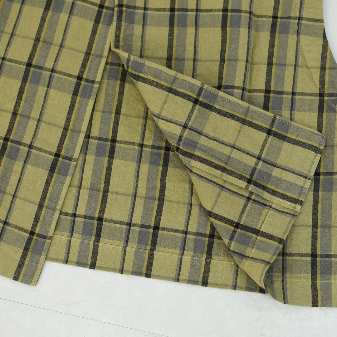 prit [プリット] 16/1リネンコットンチェック2wayべスト [P81608] ベスト・2wayベスト・チェック・コットンリネン・LADY'S [2026SS]