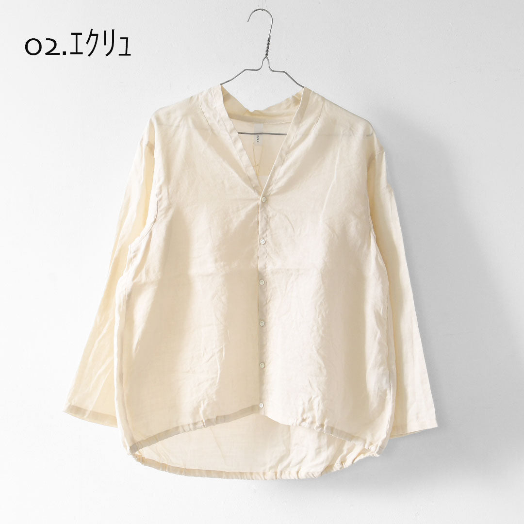 prit [プリット] ラミーバイオクラス裾ゴムカーディガン [P81619] スタンドカラー・オーバーサイズ・ゆったりサイズ・チェック柄・ドロップショルダー・LADY'S [2026SS]