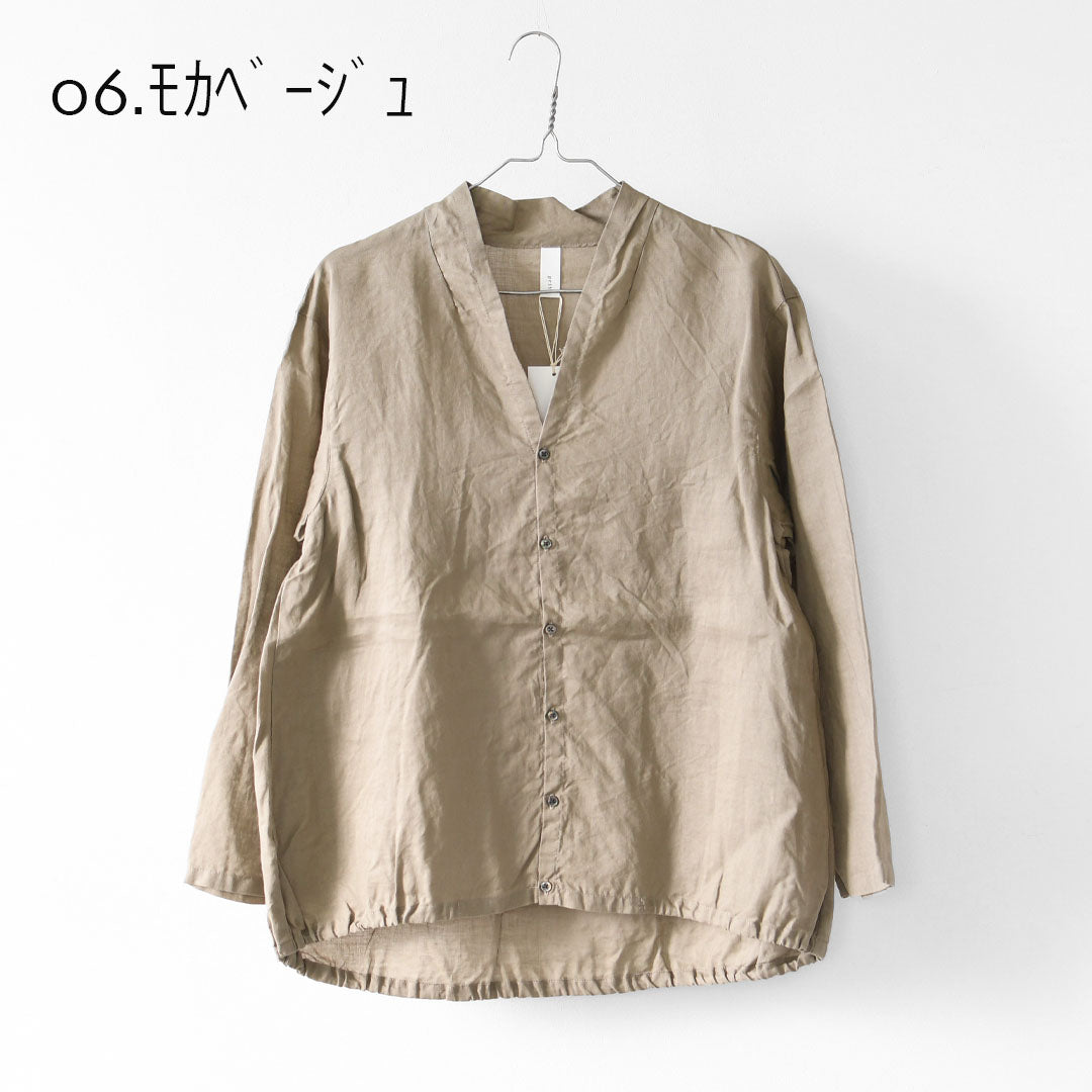 prit [プリット] ラミーバイオクラス裾ゴムカーディガン [P81619] スタンドカラー・オーバーサイズ・ゆったりサイズ・チェック柄・ドロップショルダー・LADY'S [2026SS]