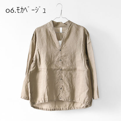 prit [プリット] ラミーバイオクラス裾ゴムカーディガン [P81619] スタンドカラー・オーバーサイズ・ゆったりサイズ・チェック柄・ドロップショルダー・LADY'S [2026SS]