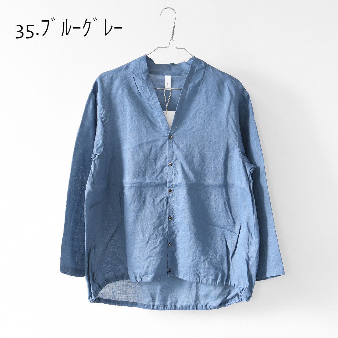 prit [プリット] ラミーバイオクラス裾ゴムカーディガン [P81619] スタンドカラー・オーバーサイズ・ゆったりサイズ・チェック柄・ドロップショルダー・LADY'S [2026SS]