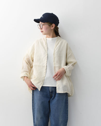 prit [プリット] ラミーバイオクラス裾ゴムカーディガン [P81619] スタンドカラー・オーバーサイズ・ゆったりサイズ・チェック柄・ドロップショルダー・LADY'S [2026SS]