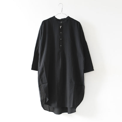 prit [プリット]50/1 オーガニックコットンボイルビエラ近江晒加工スタンドカラーサイドスリットチュニック [P81624] スタンドカラーシャツ・オーバーサイズ・ゆったりシルエット・長袖・ロングシャツ・LADY'S [2026SS]