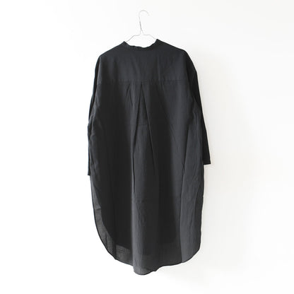 prit [プリット]50/1 オーガニックコットンボイルビエラ近江晒加工スタンドカラーサイドスリットチュニック [P81624] スタンドカラーシャツ・オーバーサイズ・ゆったりシルエット・長袖・ロングシャツ・LADY'S [2026SS]