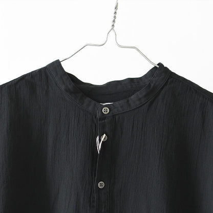 prit [プリット]50/1 オーガニックコットンボイルビエラ近江晒加工スタンドカラーサイドスリットチュニック [P81624] スタンドカラーシャツ・オーバーサイズ・ゆったりシルエット・長袖・ロングシャツ・LADY'S [2026SS]