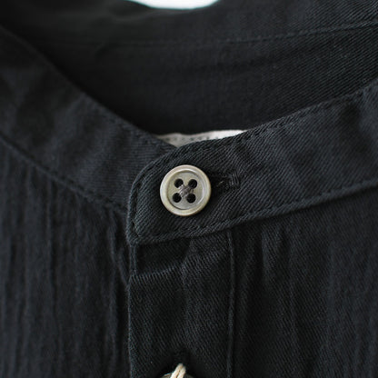 prit [プリット]50/1 オーガニックコットンボイルビエラ近江晒加工スタンドカラーサイドスリットチュニック [P81624] スタンドカラーシャツ・オーバーサイズ・ゆったりシルエット・長袖・ロングシャツ・LADY'S [2026SS]