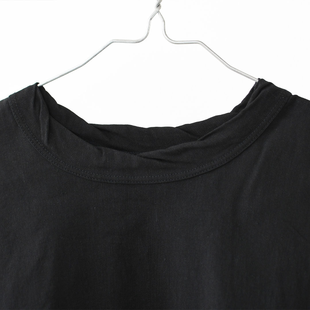 prit [プリット] リネンレーヨンストレッチ7分袖裾ヒモプルオーバー [P81625] スタンドカラー・オーバーサイズ・ゆったりサイズ・チェック柄・ドロップショルダー・LADY'S [2026SS]