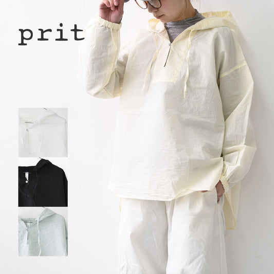 prit [プリット] エアリーコットンフードプルオーバーシャツ [P81628] フード付きシャツ・プルオーバーシャツ・ゆったりシルエット・LADY'S [2026SS]