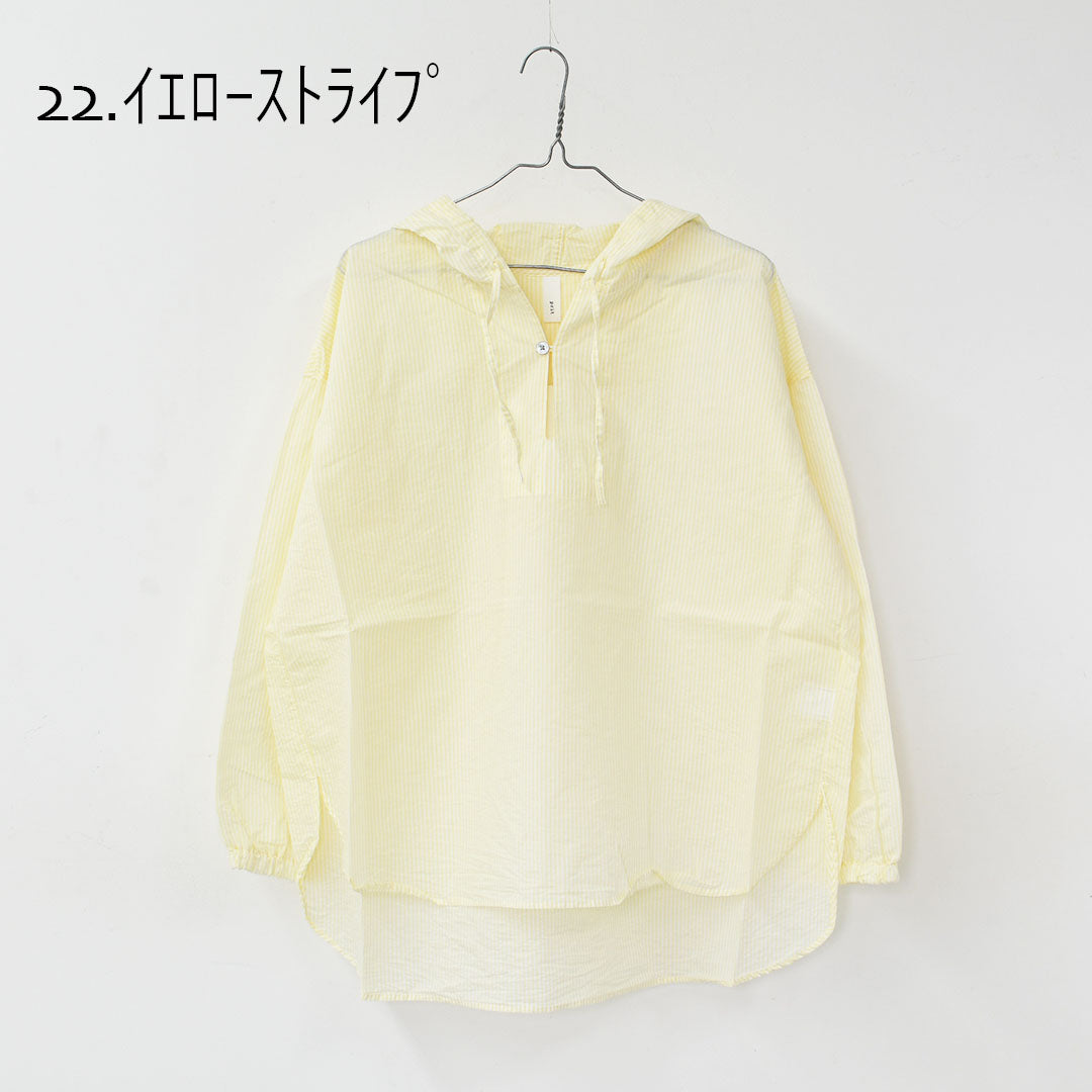 prit [プリット] エアリーコットンフードプルオーバーシャツ [P81628] フード付きシャツ・プルオーバーシャツ・ゆったりシルエット・LADY'S [2026SS]