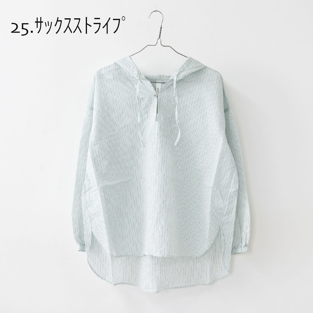 prit [プリット] エアリーコットンフードプルオーバーシャツ [P81628] フード付きシャツ・プルオーバーシャツ・ゆったりシルエット・LADY'S [2026SS]