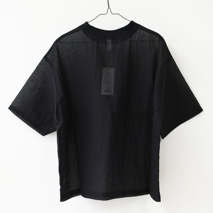 prit [プリット] ナイロンシアーペーパーリップストップ5分袖Tシャツ  [P82602] シアー素材・5部袖・オーバーサイズ・ゆったりサイズ・プルオーバー・透け感・LADY'S [2026SS]