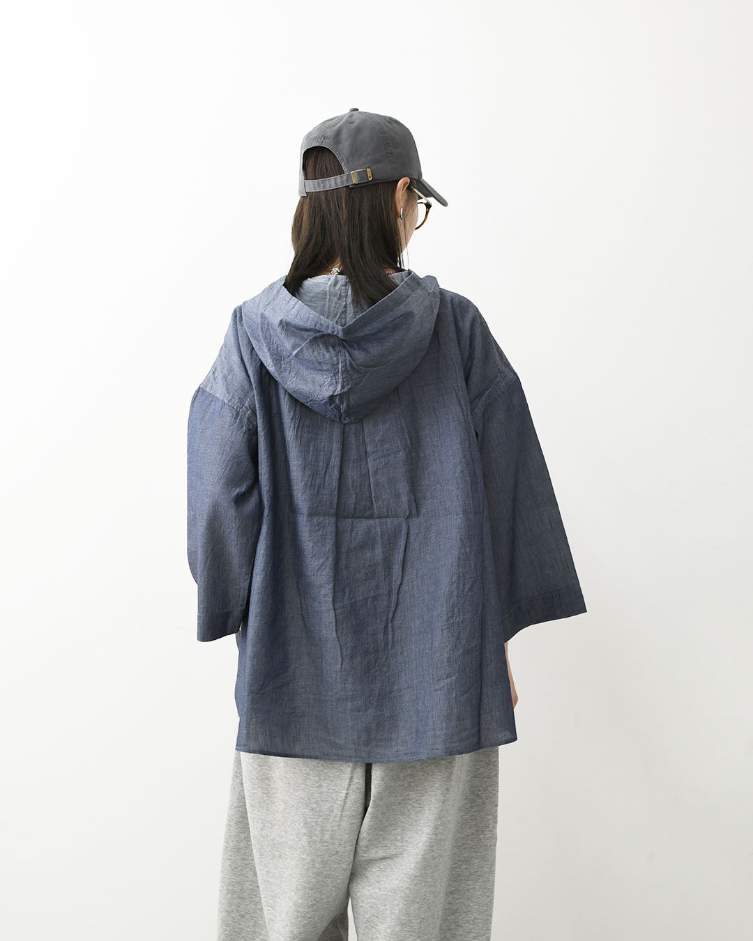 prit [プリット] インディゴシアーデニムフードプルオーバーシャツ [P82614] LADY'S [2026SS]