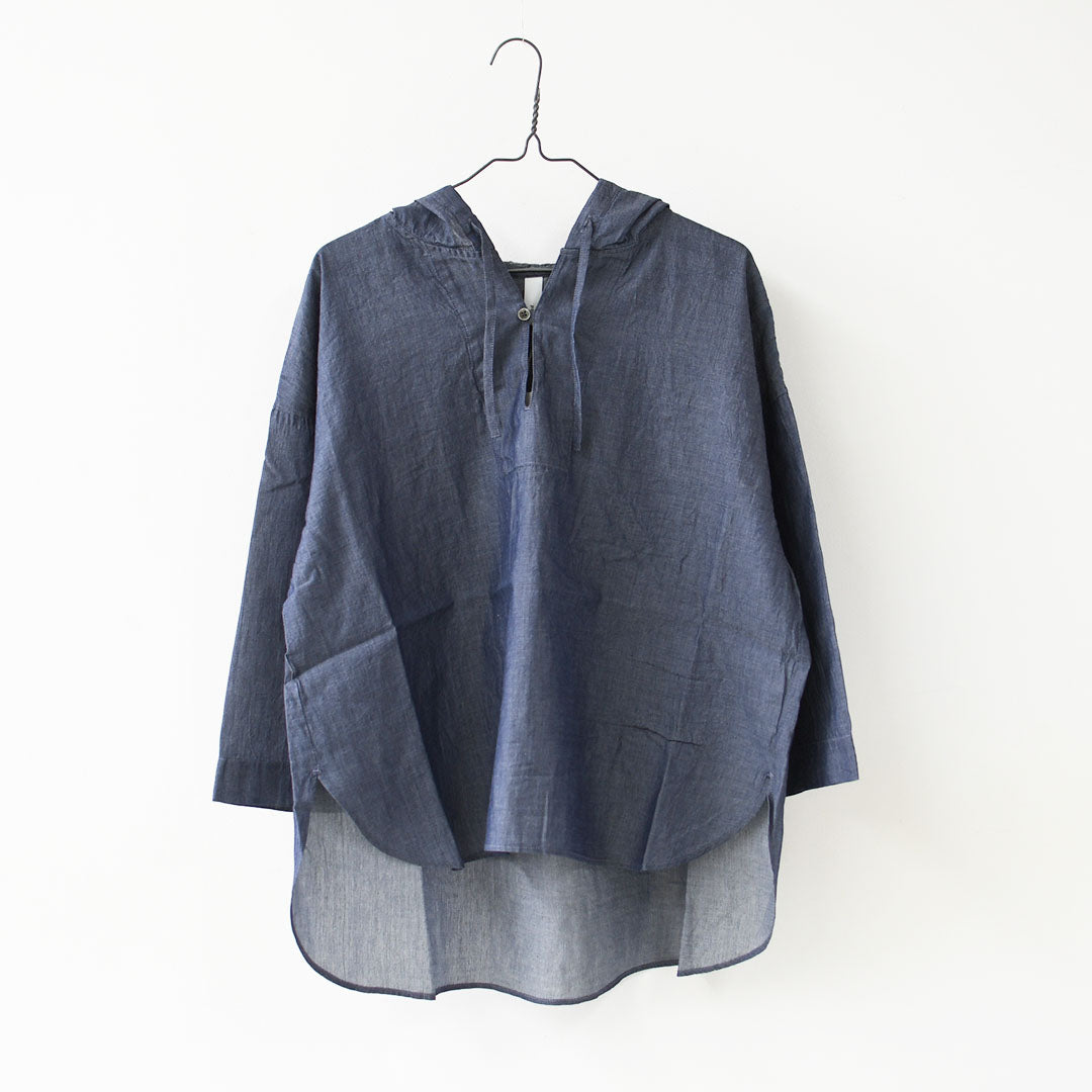 prit [プリット] インディゴシアーデニムフードプルオーバーシャツ [P82614] LADY'S [2026SS]