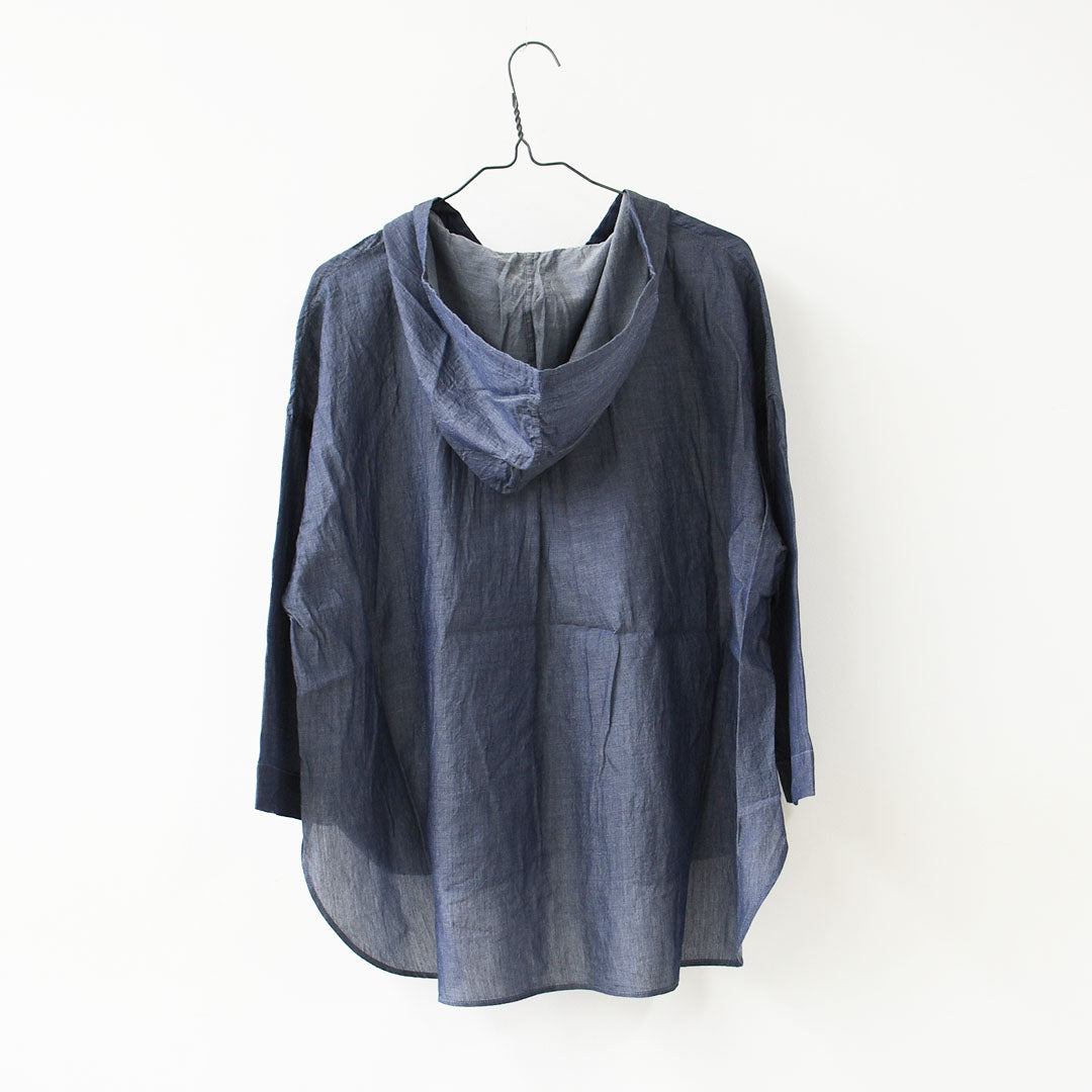 prit [プリット] インディゴシアーデニムフードプルオーバーシャツ [P82614] LADY'S [2026SS]