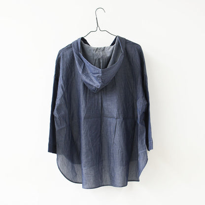 prit [プリット] インディゴシアーデニムフードプルオーバーシャツ [P82614] LADY'S [2026SS]