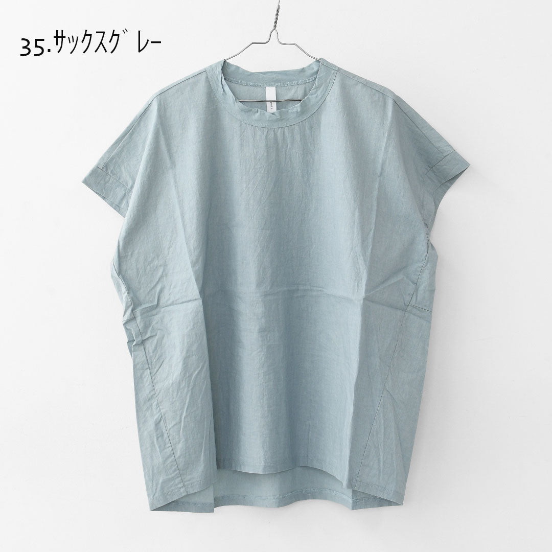 prit [プリット] コットンリネンワッシャー中白染めショートスリーブコクーンチュニック  [P82620] LADY'S [2026SS]