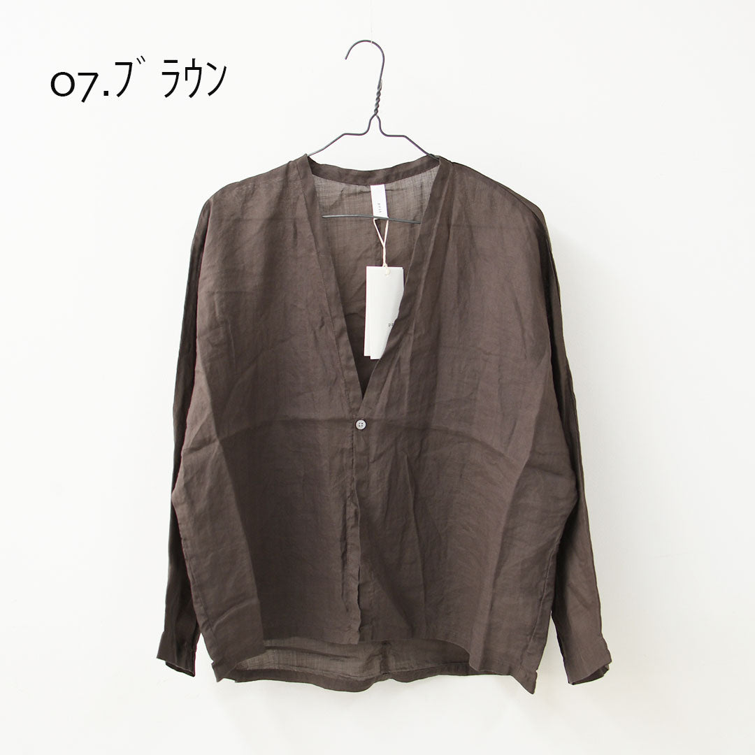 prit [プリット] 160/1ラミーワンボタンカーディガン [P82629] ・ラミーカーディガン・シアーカーディガン・Vネック・七分袖カーディガン・長袖カーディガン・ゆったりシルエット・LADY'S [2026SS]