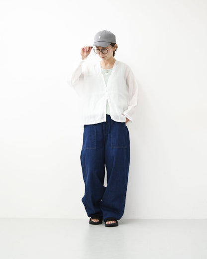 prit [プリット] 160/1ラミーワンボタンカーディガン [P82629] ・ラミーカーディガン・シアーカーディガン・Vネック・七分袖カーディガン・長袖カーディガン・ゆったりシルエット・LADY'S [2026SS]
