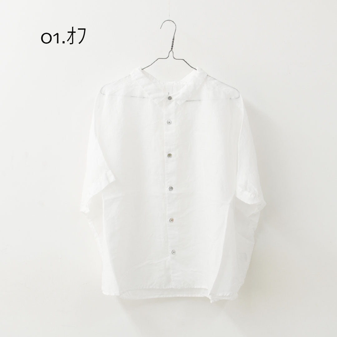 prit [プリット] 160/1ラミー5分袖レギュラーカラービッグシャツ [P82630] ・半袖シャツ・リネンシャツ・ワイドシャツ・シアーシャツ・5分袖シャツ・シアートップス・LADY'S [2026SS]