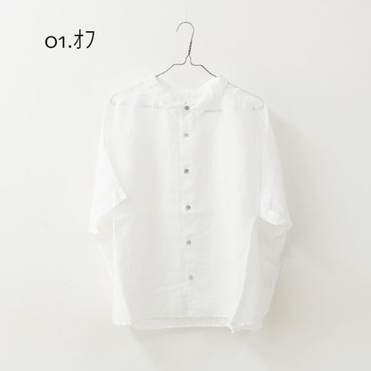 prit [プリット] 160/1ラミー5分袖レギュラーカラービッグシャツ [P82630] ・半袖シャツ・リネンシャツ・ワイドシャツ・シアーシャツ・5分袖シャツ・シアートップス・LADY'S [2026SS]