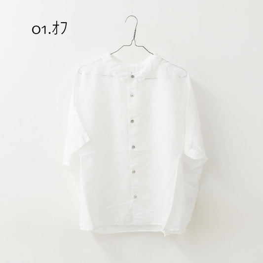 prit [プリット] 160/1ラミー5分袖レギュラーカラービッグシャツ [P82630] ・半袖シャツ・リネンシャツ・ワイドシャツ・シアーシャツ・5分袖シャツ・シアートップス・LADY'S [2026SS]