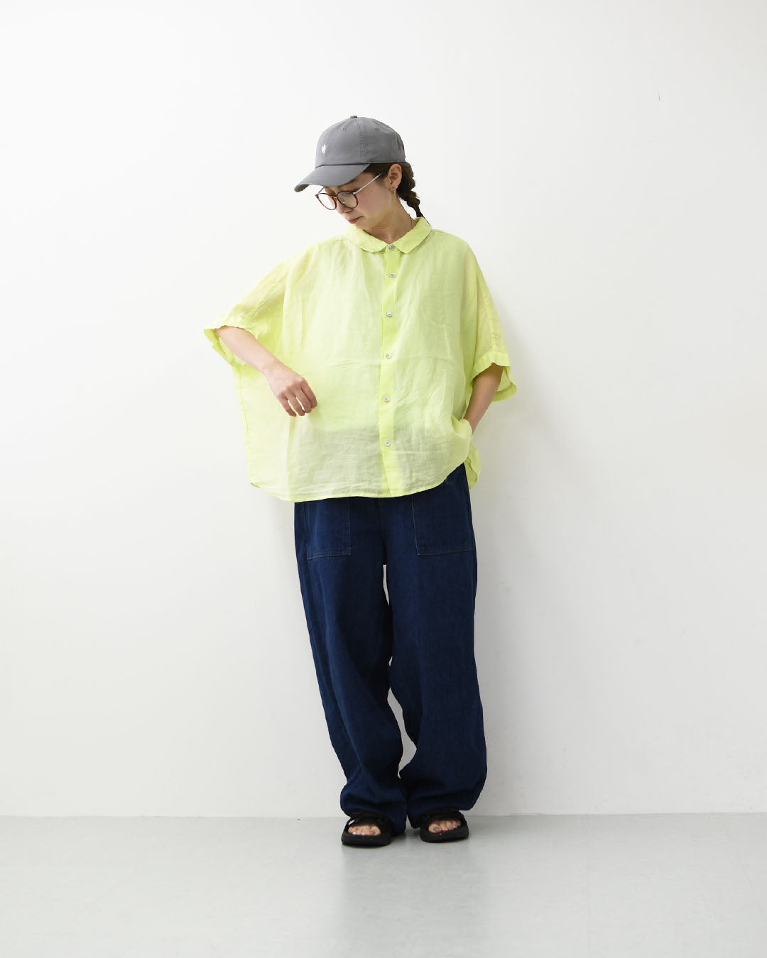 prit [プリット] 160/1ラミー5分袖レギュラーカラービッグシャツ [P82630] ・半袖シャツ・リネンシャツ・ワイドシャツ・シアーシャツ・5分袖シャツ・シアートップス・LADY'S [2026SS]