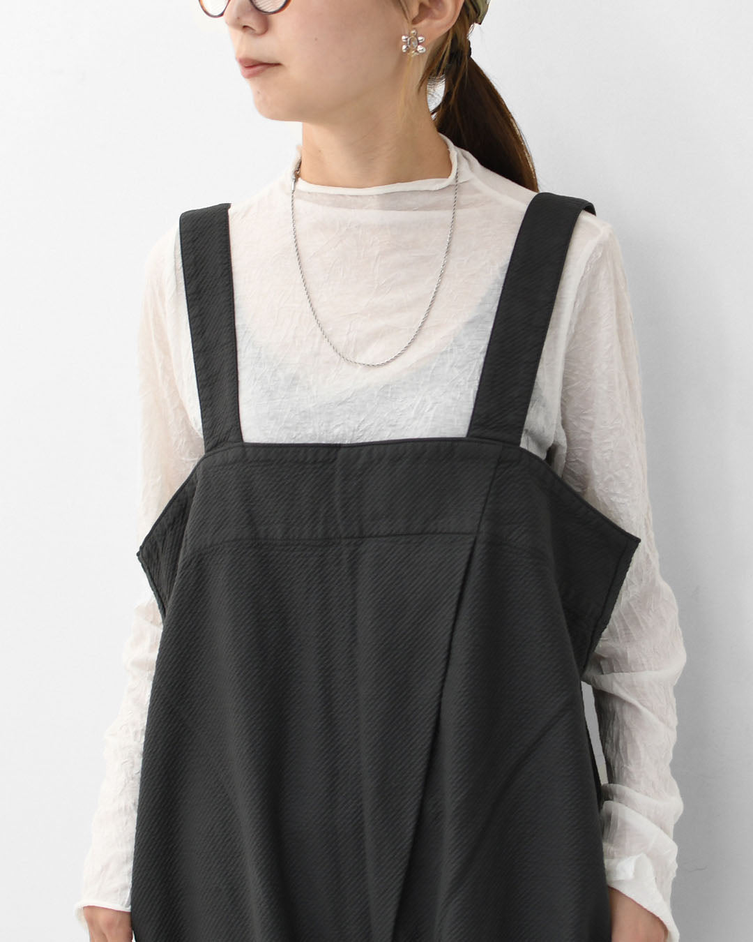 prit [プリット] 綾ピケストレッチ ビッグタックサロペット [P90602] サロペット・ビッグタック・ストレートシルエット・LADY'S [2025AW]