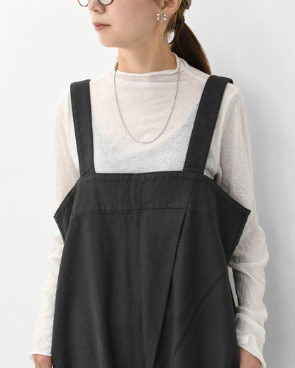 prit [プリット] 綾ピケストレッチ ビッグタックサロペット [P90602] サロペット・ビッグタック・ストレートシルエット・LADY'S [2025AW]