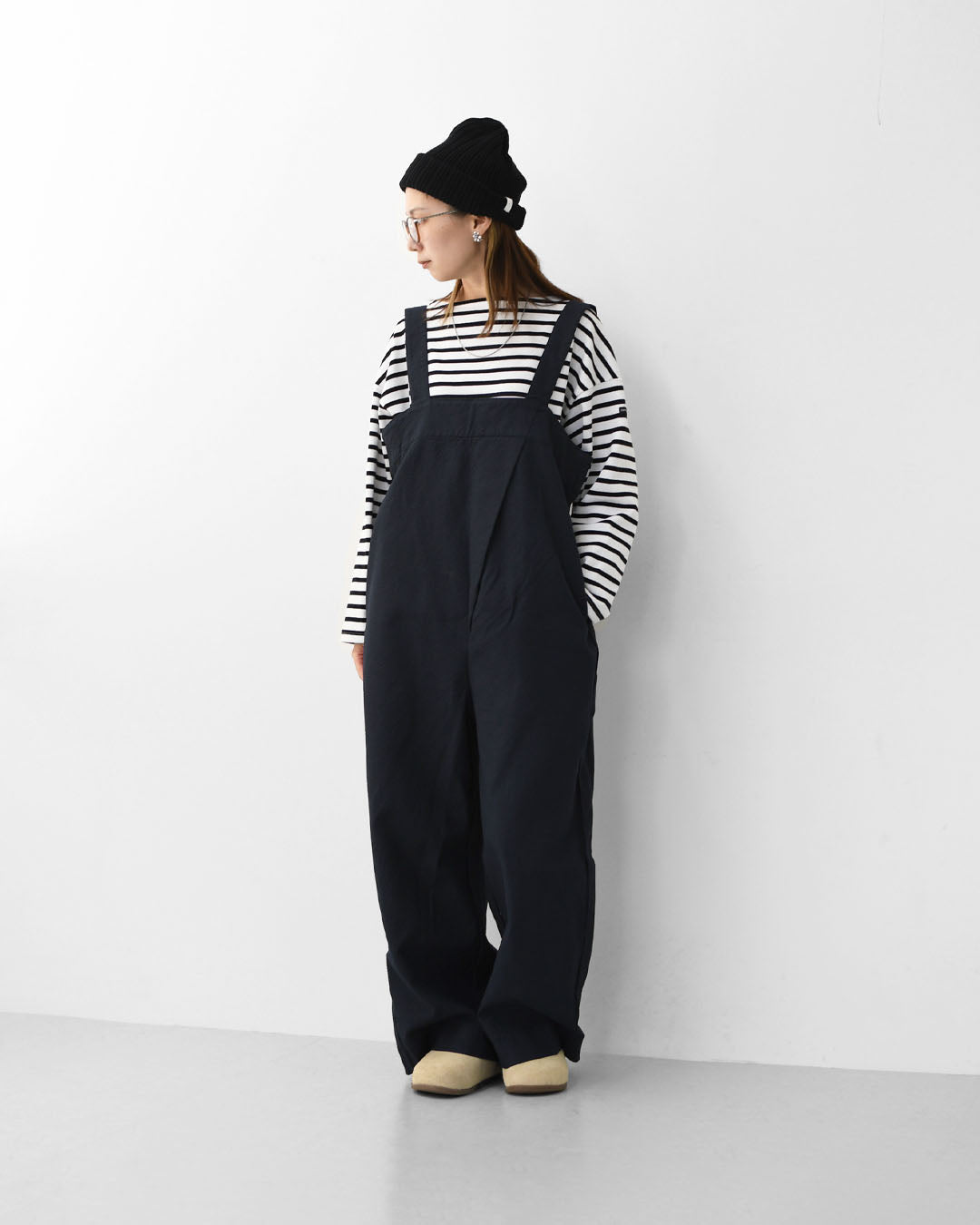 prit [プリット] 綾ピケストレッチ ビッグタックサロペット [P90602] サロペット・ビッグタック・ストレートシルエット・LADY'S [2025AW]