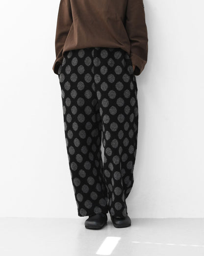 prit [プリット] ウールパイルドットジャガード リラックスパンツ [P90608] ウールパンツ・ゆったりシルエット・ワイドシルエット・ドット柄・大人可愛い・パイル・LADY'S [2025AW]