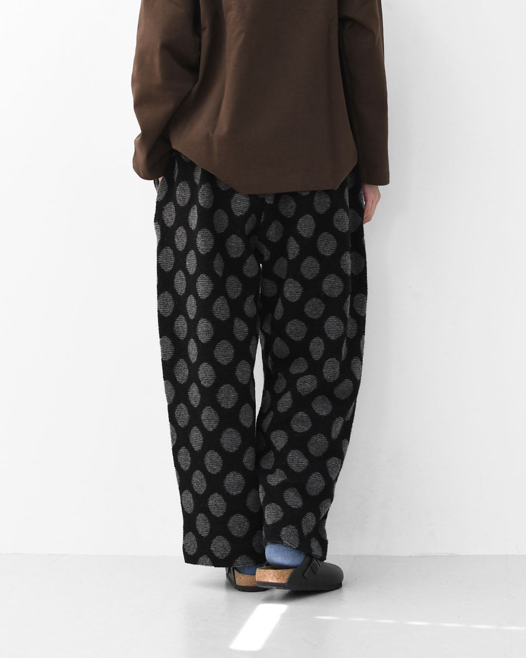 prit [プリット] ウールパイルドットジャガード リラックスパンツ [P90608] ウールパンツ・ゆったりシルエット・ワイドシルエット・ドット柄・大人可愛い・パイル・LADY'S [2025AW]