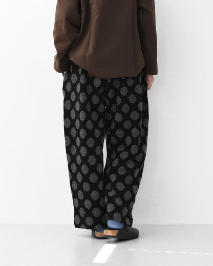 prit [プリット] ウールパイルドットジャガード リラックスパンツ [P90608] ウールパンツ・ゆったりシルエット・ワイドシルエット・ドット柄・大人可愛い・パイル・LADY'S [2025AW]