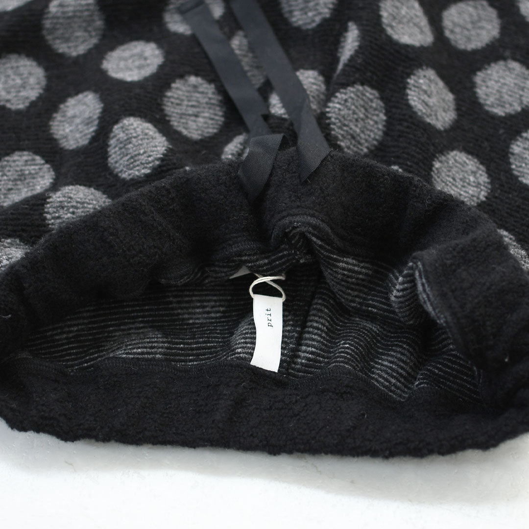 prit [プリット] ウールパイルドットジャガード リラックスパンツ [P90608] ウールパンツ・ゆったりシルエット・ワイドシルエット・ドット柄・大人可愛い・パイル・LADY'S [2025AW]