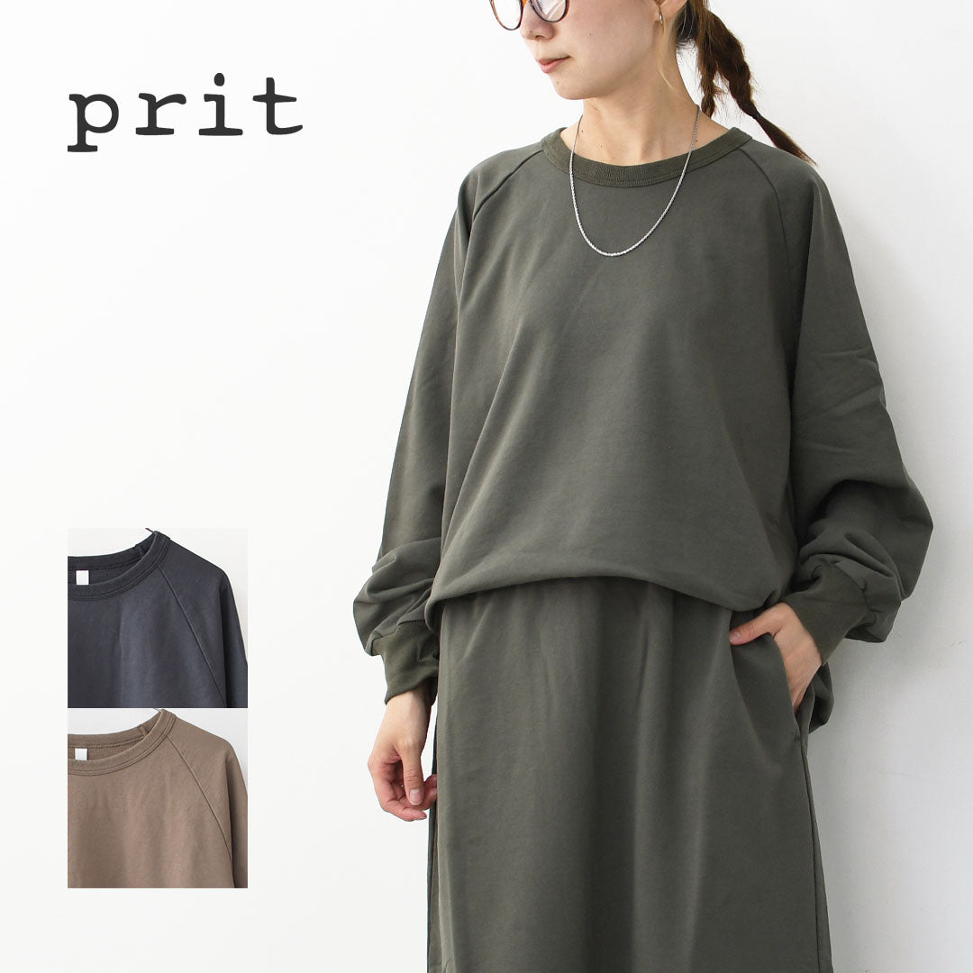 prit [プリット] DEPEND裏毛 クルーネックビッグプルオーバー [P90622] タートルネック・ワイドシルエット・ゆったりサイズ・無地・ラグランスリーブ・LADY'S [2025AW]