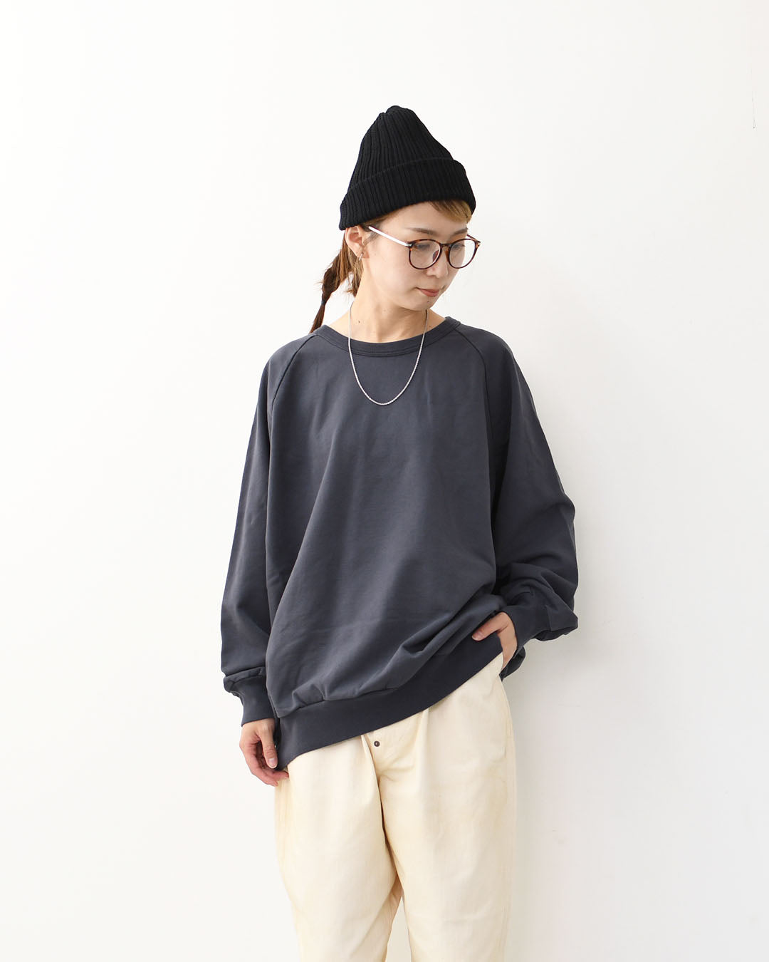 prit [プリット] DEPEND裏毛 クルーネックビッグプルオーバー [P90622] タートルネック・ワイドシルエット・ゆったりサイズ・無地・ラグランスリーブ・LADY'S [2025AW]