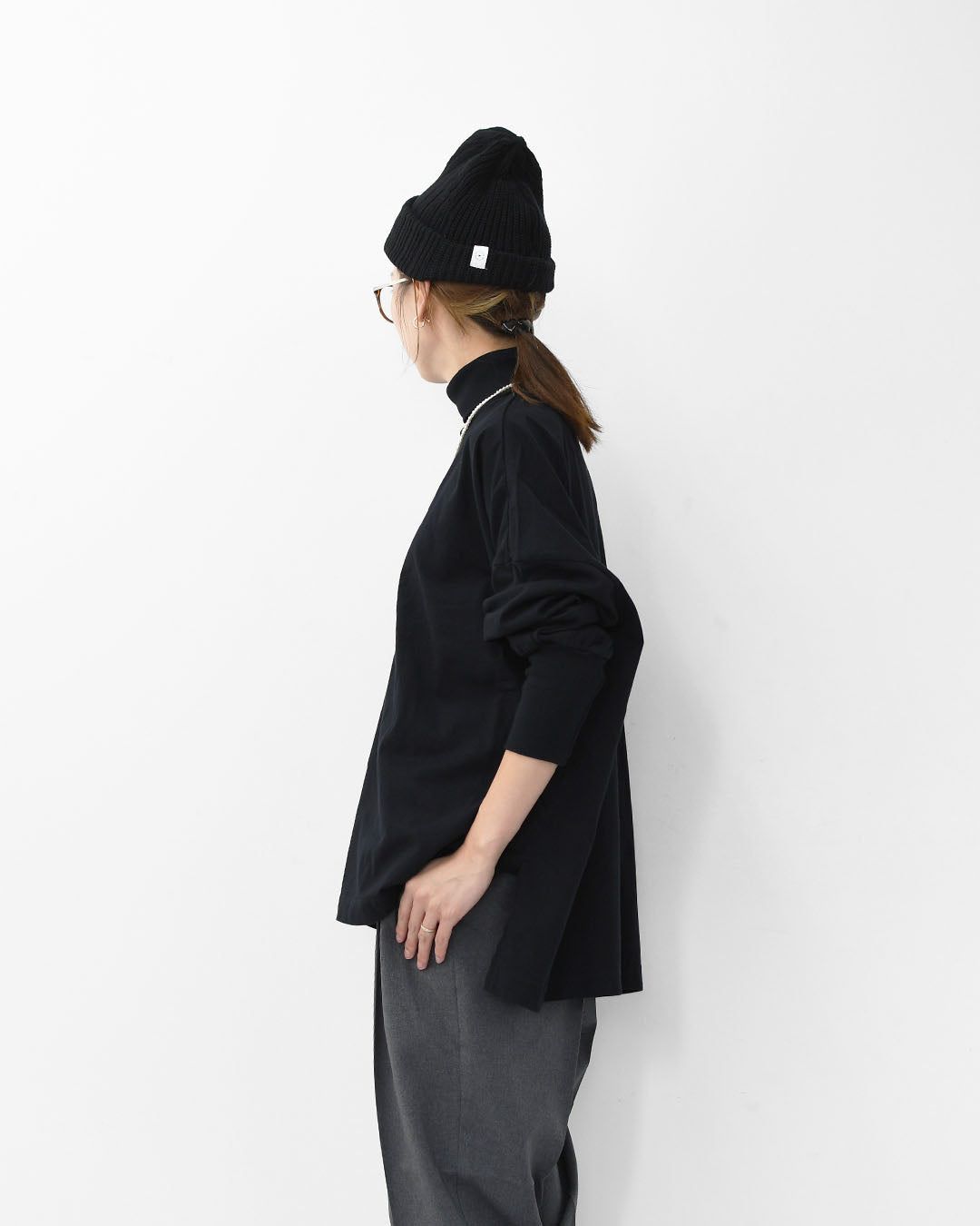 prit [プリット] 40/2天竺 タートルネックビッグプルオーバー [P90642] タートルネック・ワイドシルエット・ゆったりサイズ・無地・LADY'S [2025AW]