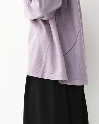 prit [プリット] 30/1リサイクルムラ糸天竺 フレアプルオーバー [P90663] コットンプルオーバー・コットンTシャツ・無地Tシャツ・長袖・綿・ロンT・ワイドシルエット・ゆったりシルエット・LADY'S [2025AW]